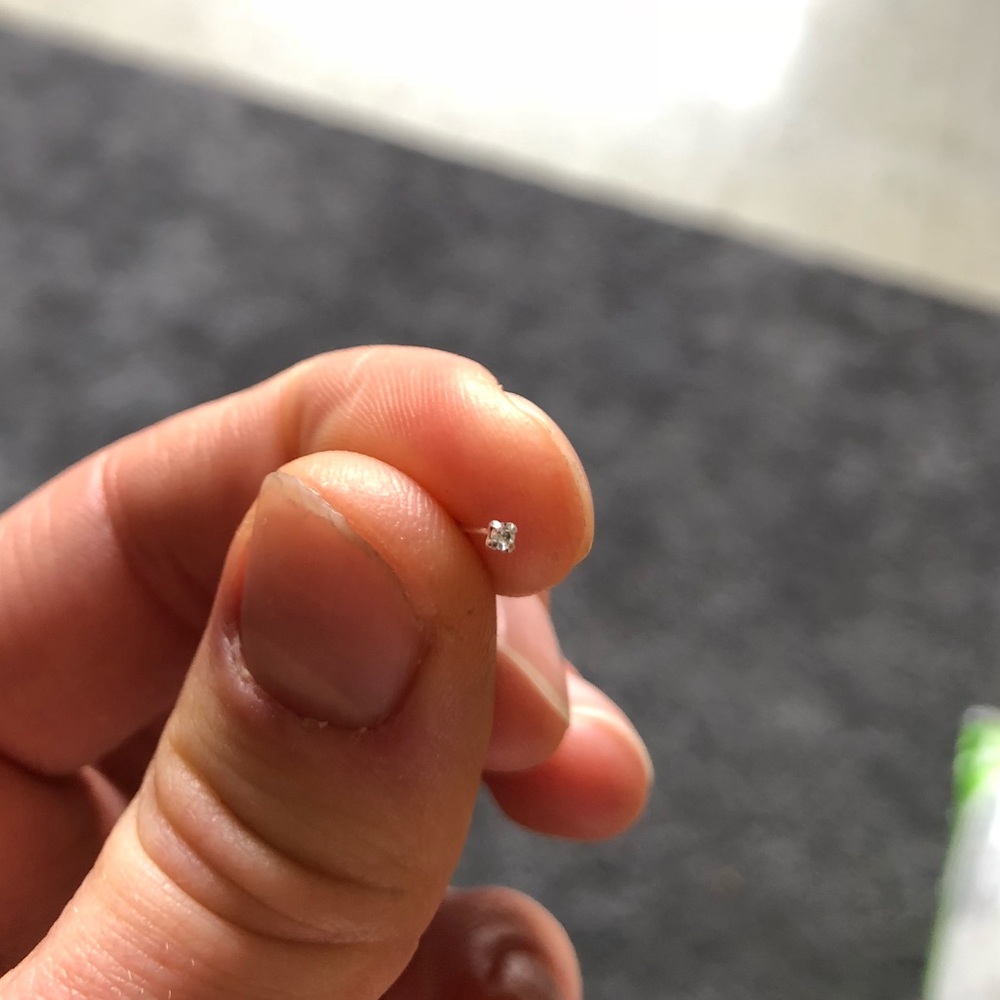 small sparkly nose ring (18 or 20g)